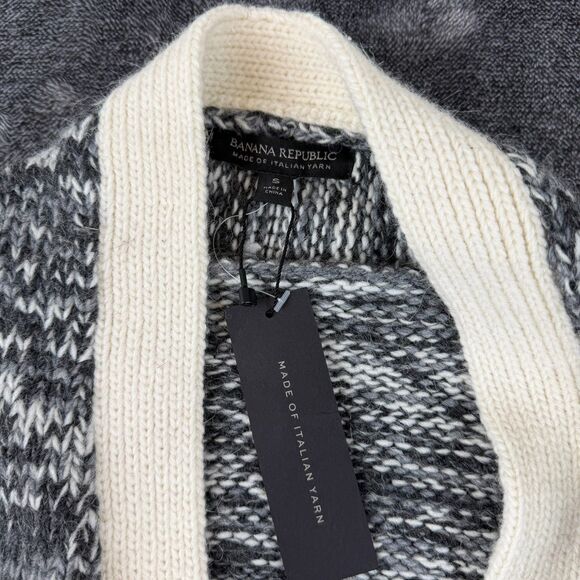 Banana Republic Chunky Knit Wool Alpaca Cardigan Long Italian Yarn S NWT - Picture 3 of 12